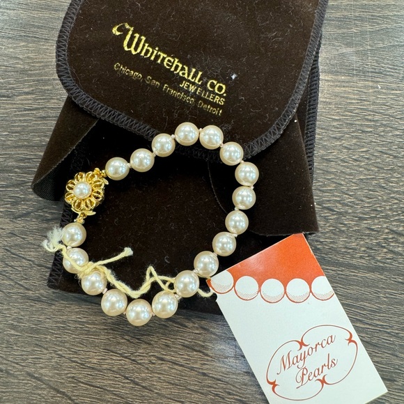 Vintage Mayorca pearl bracelet with gold tone clasp - Picture 2 of 5